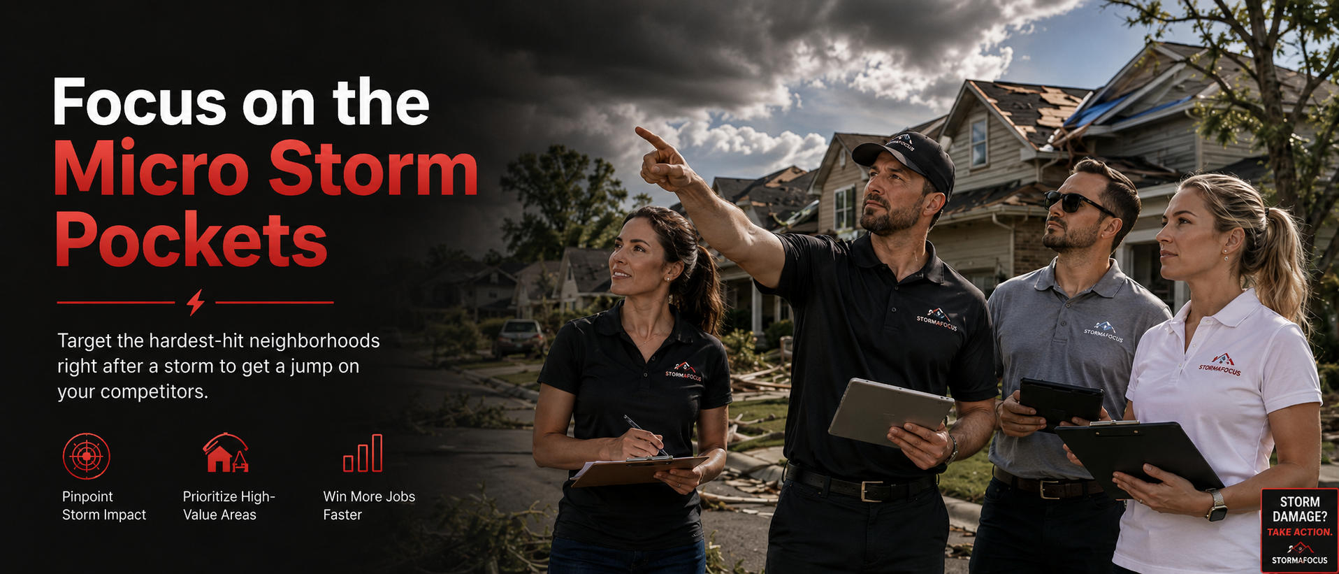 Focus on the Micro Storm Pockets — target the hardest-hit neighborhoods right after a storm.